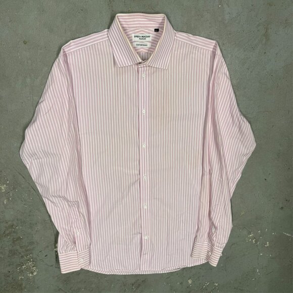 Spier & Mackay Handmade Dress Shirt Pink Striped Long Sleeve 42 16 1/2 Large - Picture 2 of 7